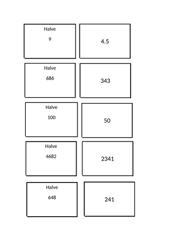 Halving and Doubling - 3/4 Lessons