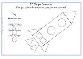 2D Shape Colouring Teaching Resources