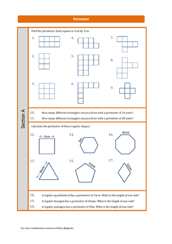 Perimeter and Area Year 6 Block 5 Week 8 | Teaching Resources
