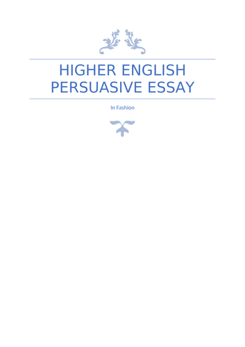 A Grade Higher English Persuasive Essay Fashion Industry Fat Shaming