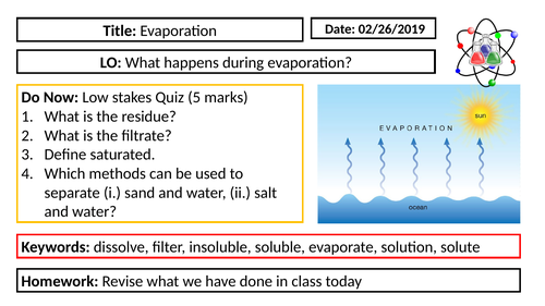 KS3 Chemistry - Evaporation