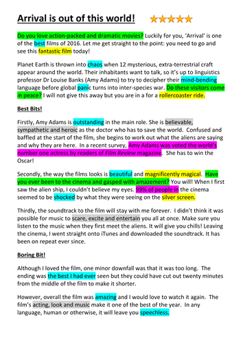 creative writing gcse model answers