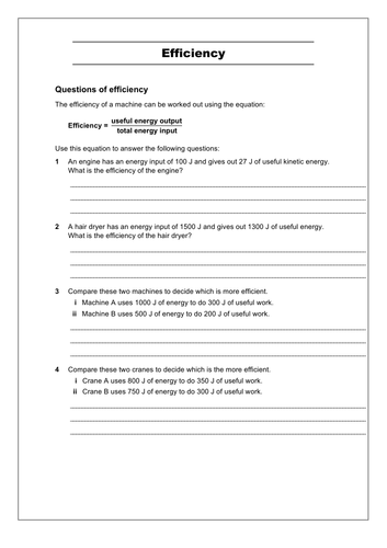 Efficiency | Teaching Resources