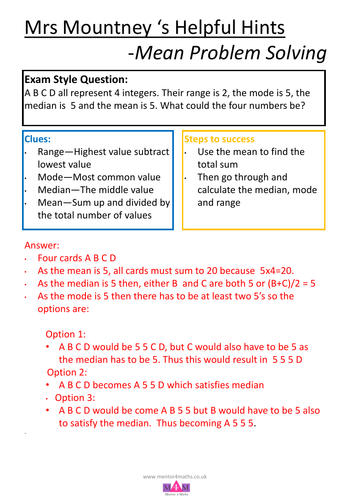 problem solving mean questions