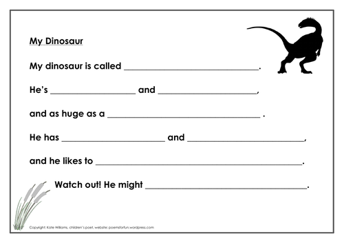 My Dinosaur - Creative Writing Sheets - 2 grades