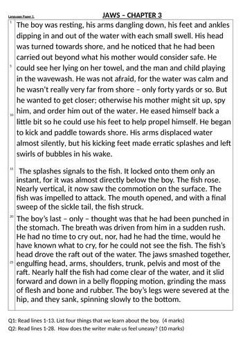 JAWS lesson Paper 1 - the LANGUAGE question (EDUQAS GCSE English ...