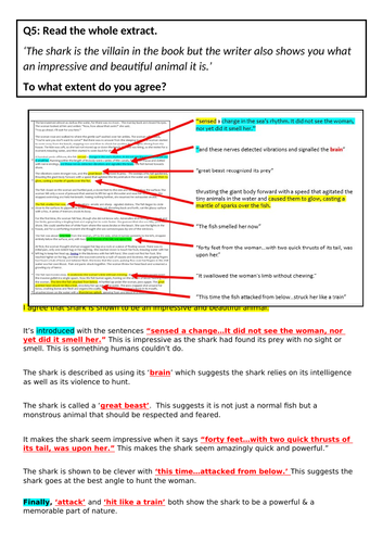 JAWS lesson Paper 1 Q5 (the EVALUATION question) EDUQAS GCSE English ...
