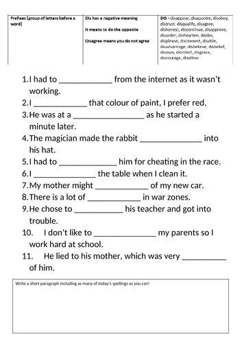 The dis prefix | Teaching Resources