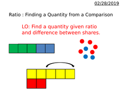 Ratio - Finding a Quantity from a Ratio Comparison | Teaching Resources