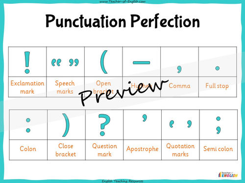 Punctuation Perfection Teaching Resources