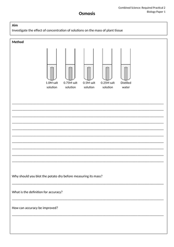 Osmosis Required Practical AQA GCSE Science