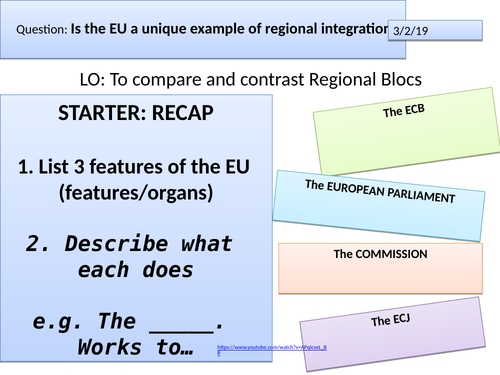Regionalism: The EU EDEXCEL ALevel Politics | Teaching Resources