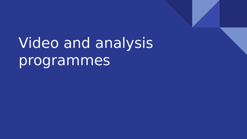 Video and analysis programmes