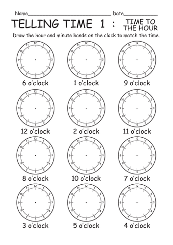 TELLING TIME - COMPREHENSIVE SET OF WORKSHEETS +ANSWERS + ALL CLIPART ...