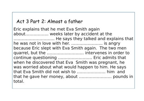 An INSPECTOR CALLS-PLOT | Teaching Resources