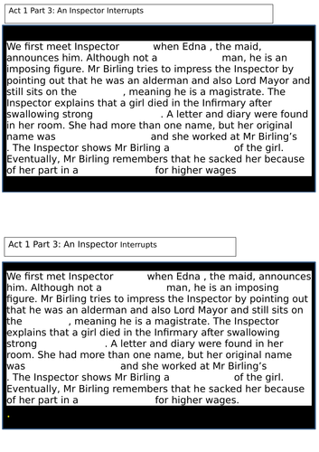 An INSPECTOR CALLS-PLOT | Teaching Resources