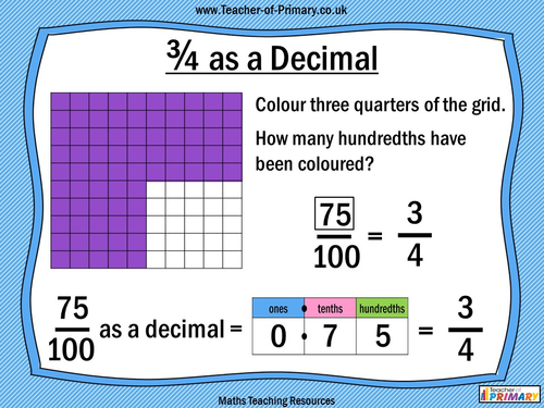 Halves, Quarters and Three Quarters as Decimals - Year 4 | Teaching ...