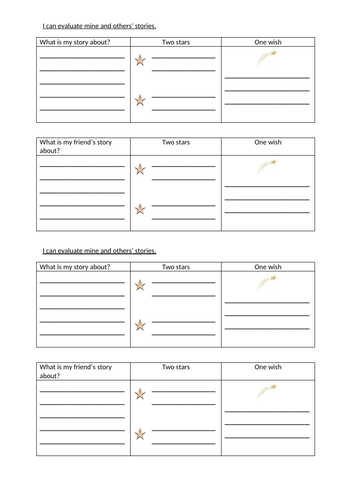 KS2 literacy narrative writing evaluation review using two star and a ...