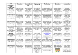 Homework grid template picture