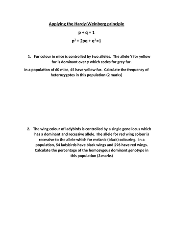 OCR A-level Biology A PAPER 2 REVISION (Biological diversity