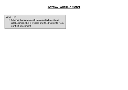 Internal Working Model revision AQA Psychology A Level Teaching Resources