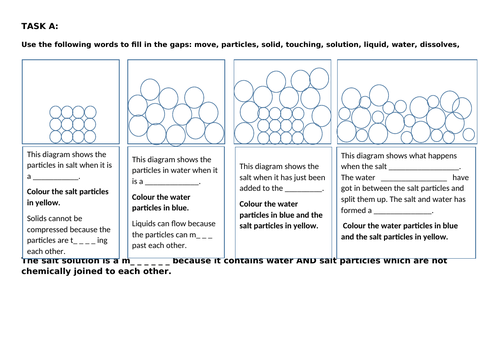 Dissolving Worksheet SEN | Teaching Resources