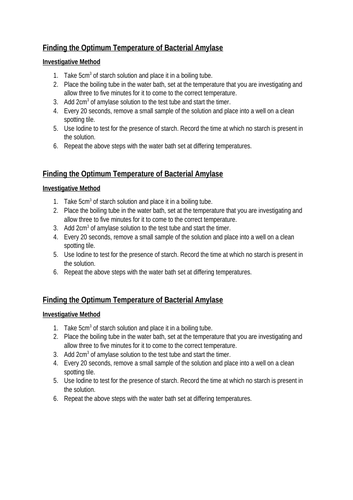 Investigating Enzymes (Practical Lesson) - Full Lesson