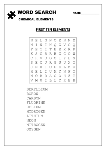 Element Word Search 6-Pack | Teaching Resources