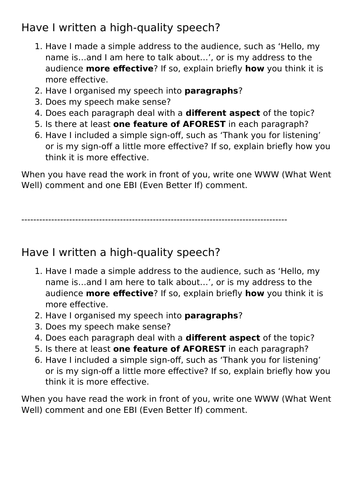 Speech techniques writing picture