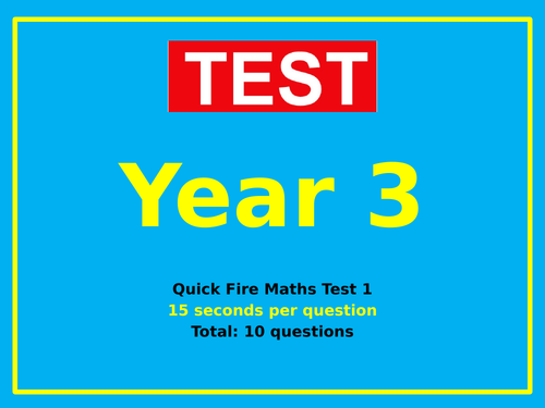 Year 3 Maths Tests