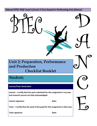 NQF - Unit 2 - Preparation, Performance and Production