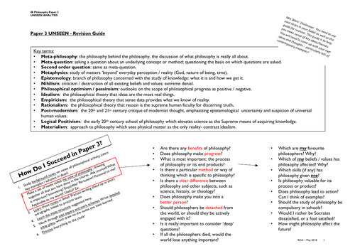 IB Philosophy - UNSEEN ANALYSIS REVISION GUIDE