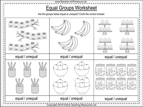 equal groups year 1 teaching resources