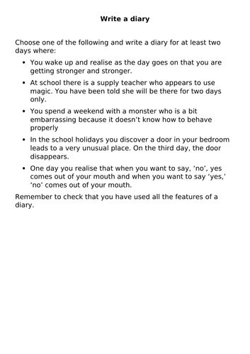 Diary Writing | Teaching Resources