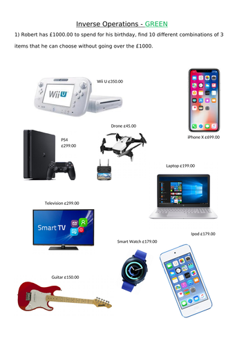 Maths - Inverse Operations, differentiated | Teaching Resources