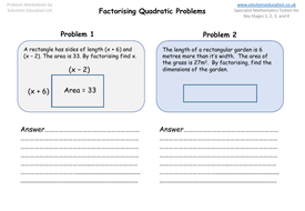 problem solving with quadratics pdf