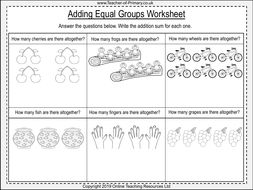 adding equal groups year 1 teaching resources