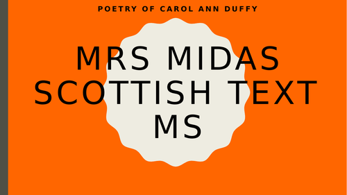 Mrs Midas Carol Ann Duffy. - ppt download