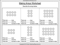 year 1 arrays homework