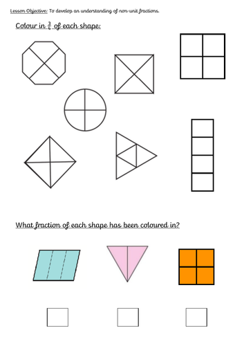 Year 2 Finding Third, Quarter and Half Unit of Work Including Greater ...