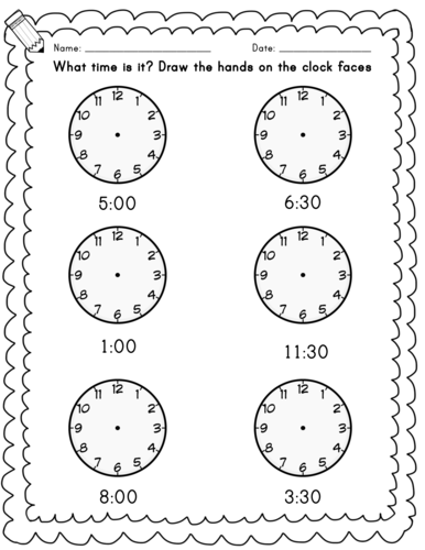 oclock and half past time worksheets teaching resources