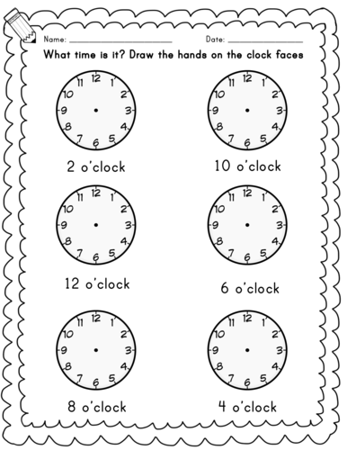 O'Clock and Half Past Time Worksheets | Teaching Resources