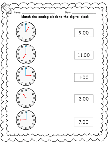 O'Clock and Half Past Time Worksheets | Teaching Resources