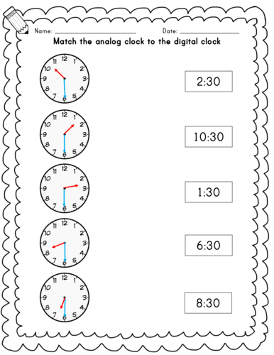 oclock and half past time worksheets teaching resources