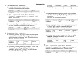 Probability of mutually exclusive events | Teaching Resources