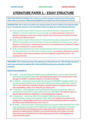 gcse english literature essay plan