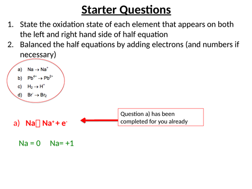 AS Chemistry: Redox Equations | Teaching Resources