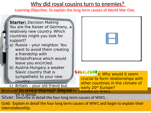 Origins Of World War One Lesson 2 Teaching Resources