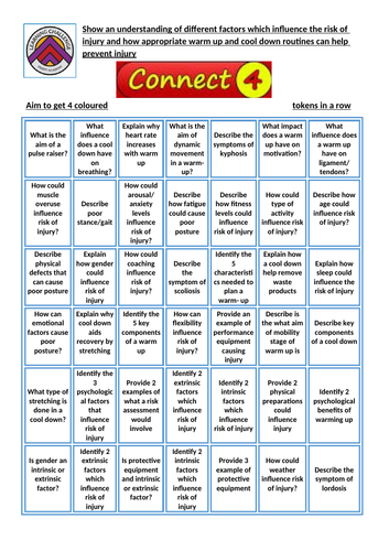 Cambridge National Sport Science - Reducing Risk of Injury Connect 4 ...