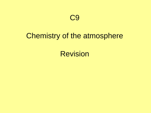 AQA GCSE Chemistry C9 Chemistry of the Atmosphere Revision | Teaching ...